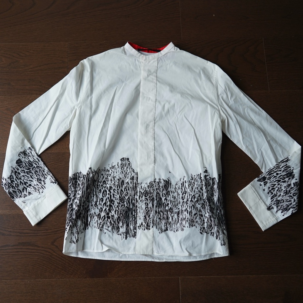 Haider Ackermann White Shirt with Leopard print